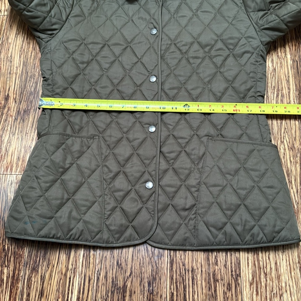 Burberry Olive Green/Brown? Quilted Jacket with House Check Lining - Picture 14 of 16